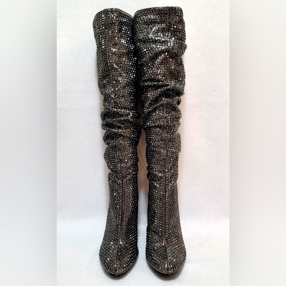 Elegant Black Rhinestone Women's Boots